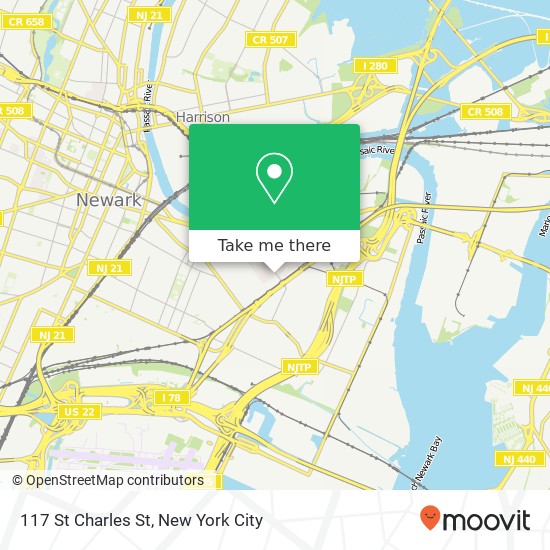 Mapa de 117 St Charles St, Newark, NJ 07105