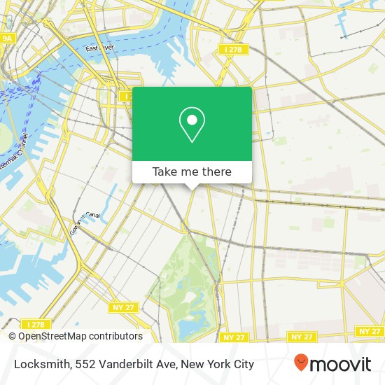 Mapa de Locksmith, 552 Vanderbilt Ave