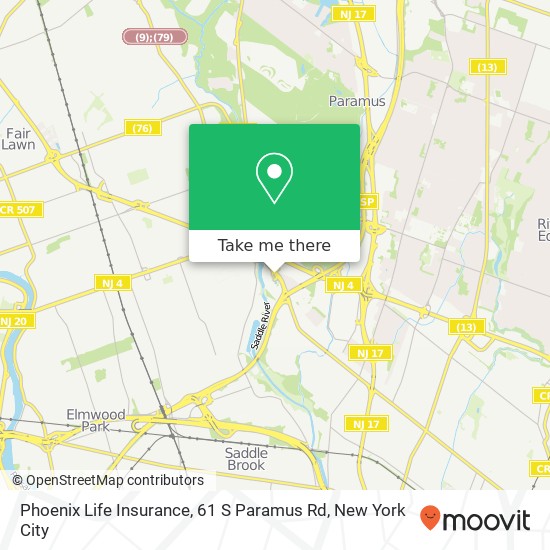 Phoenix Life Insurance, 61 S Paramus Rd map