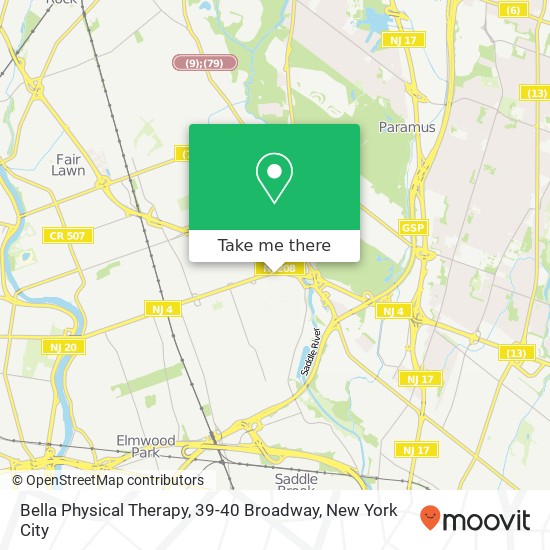 Mapa de Bella Physical Therapy, 39-40 Broadway