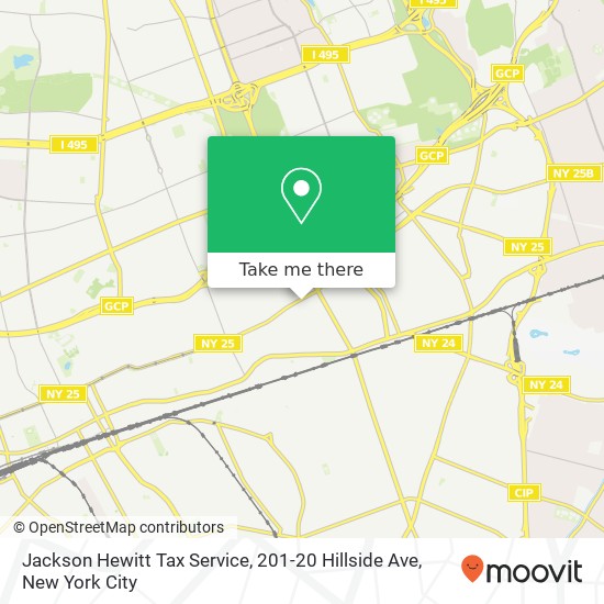 Mapa de Jackson Hewitt Tax Service, 201-20 Hillside Ave