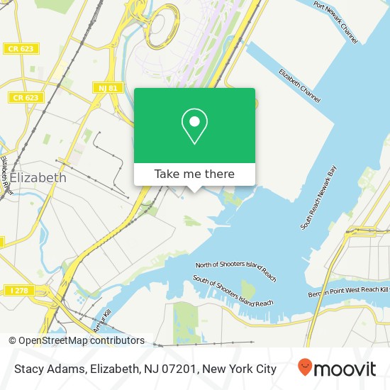 Mapa de Stacy Adams, Elizabeth, NJ 07201
