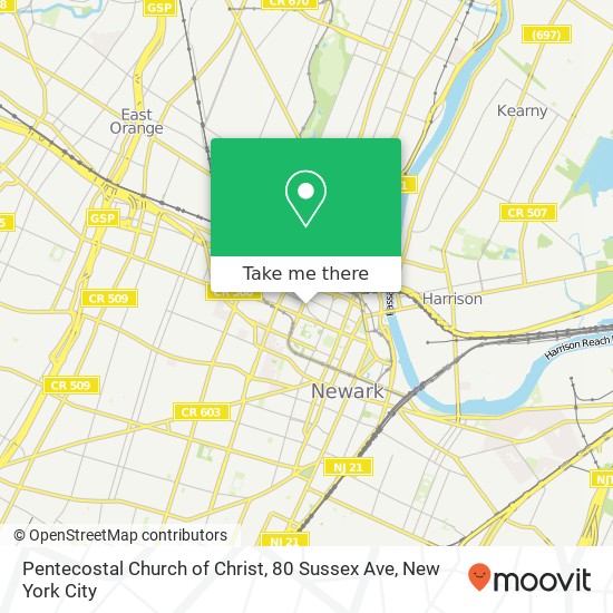 Mapa de Pentecostal Church of Christ, 80 Sussex Ave