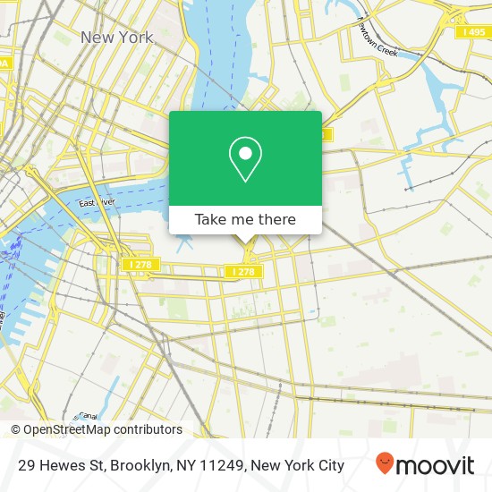 Mapa de 29 Hewes St, Brooklyn, NY 11249