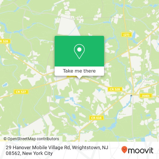 Mapa de 29 Hanover Mobile Village Rd, Wrightstown, NJ 08562