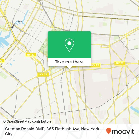 Mapa de Gutman Ronald DMD, 865 Flatbush Ave