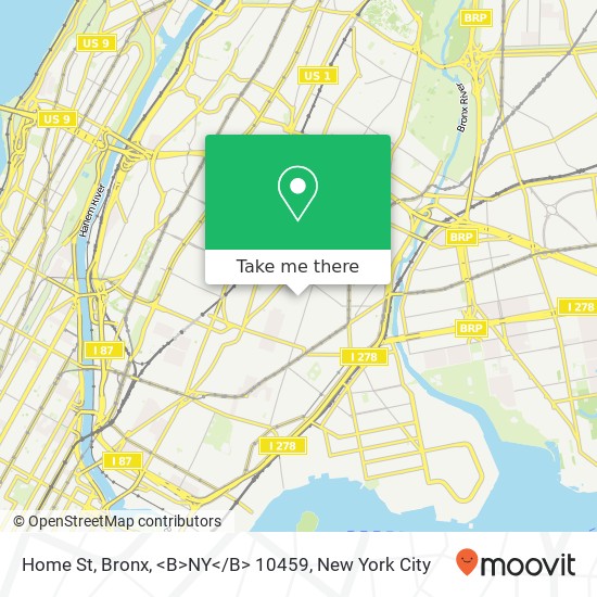 Mapa de Home St, Bronx, <B>NY< / B> 10459