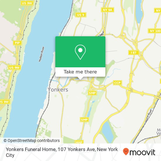 Mapa de Yonkers Funeral Home, 107 Yonkers Ave