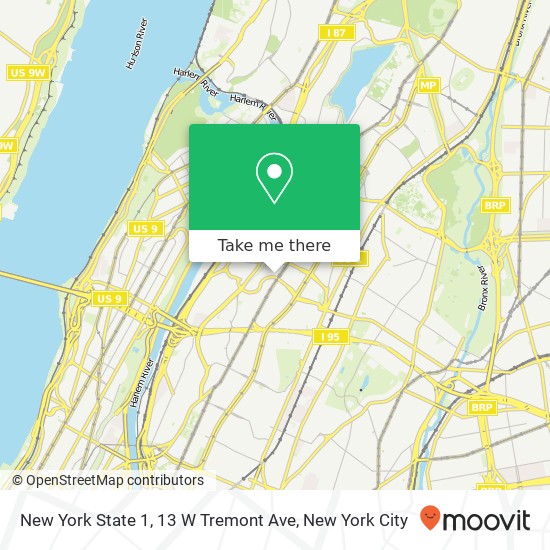 New York State 1, 13 W Tremont Ave map