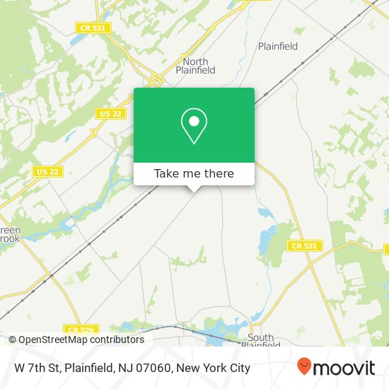 Mapa de W 7th St, Plainfield, NJ 07060