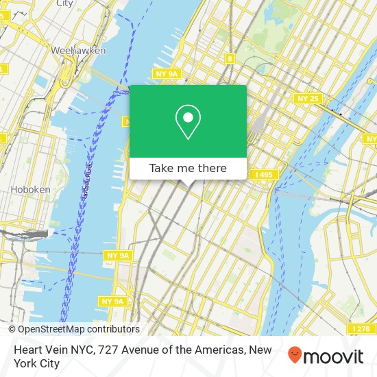 Heart Vein NYC, 727 Avenue of the Americas map