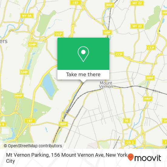Mapa de Mt Vernon Parking, 156 Mount Vernon Ave