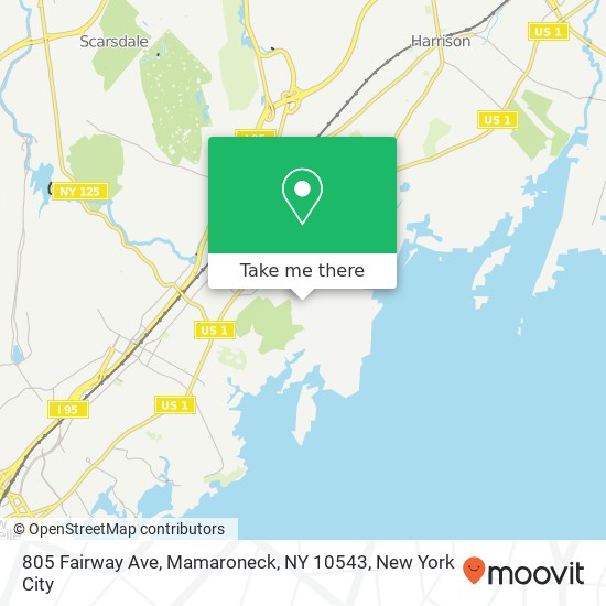 Mapa de 805 Fairway Ave, Mamaroneck, NY 10543