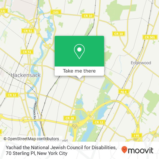 Mapa de Yachad the National Jewish Council for Disabilities, 70 Sterling Pl