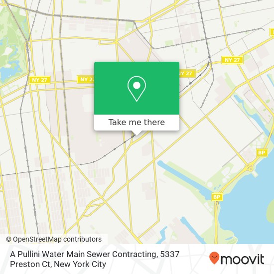 Mapa de A Pullini Water Main Sewer Contracting, 5337 Preston Ct