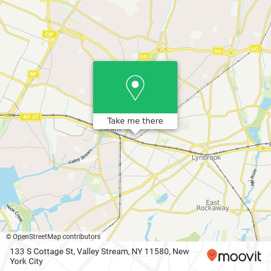 Mapa de 133 S Cottage St, Valley Stream, NY 11580