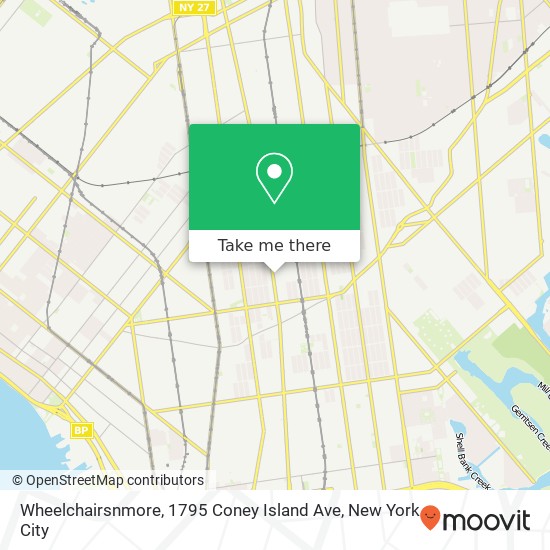 Wheelchairsnmore, 1795 Coney Island Ave map