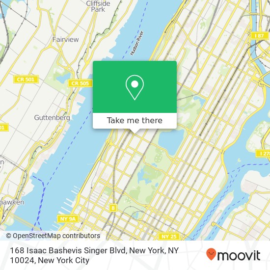 168 Isaac Bashevis Singer Blvd, New York, NY 10024 map