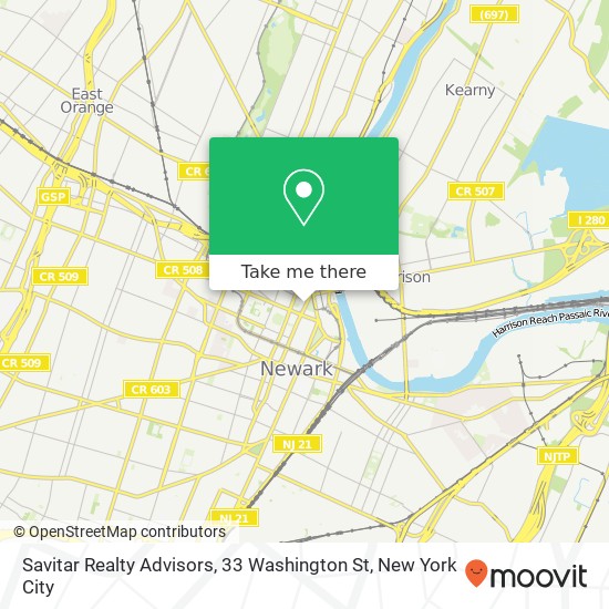 Mapa de Savitar Realty Advisors, 33 Washington St