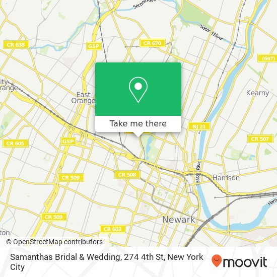 Mapa de Samanthas Bridal & Wedding, 274 4th St