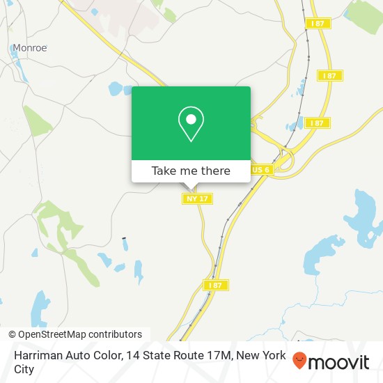 Harriman Auto Color, 14 State Route 17M map