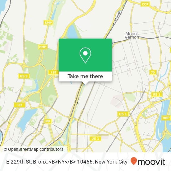 Mapa de E 229th St, Bronx, <B>NY< / B> 10466