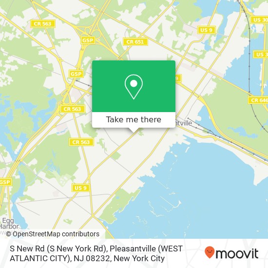 Mapa de S New Rd (S New York Rd), Pleasantville (WEST ATLANTIC CITY), NJ 08232