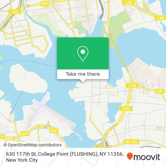 Mapa de 630 117th St, College Point (FLUSHING), NY 11356