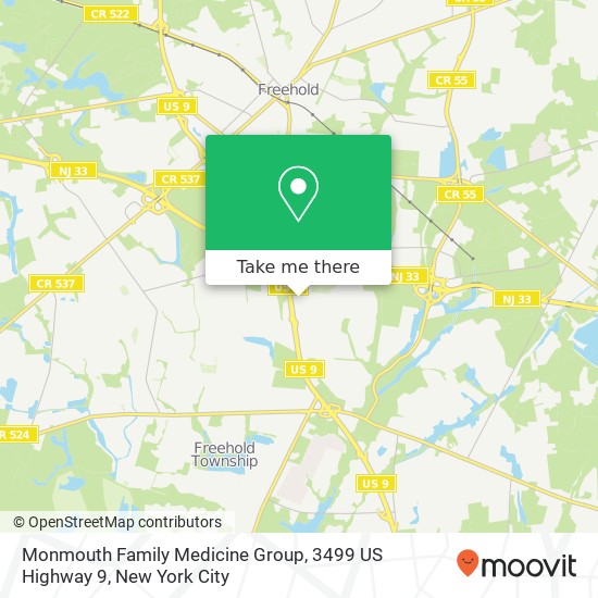 Mapa de Monmouth Family Medicine Group, 3499 US Highway 9