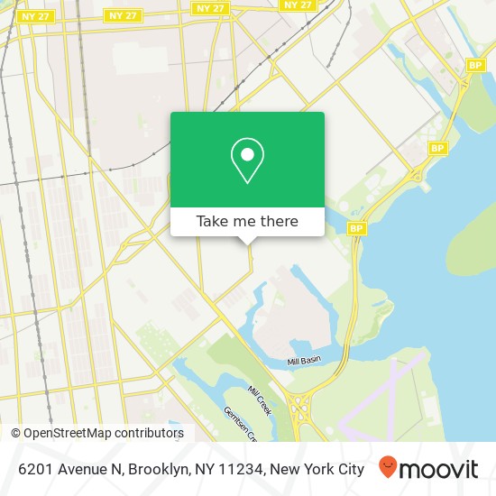 Mapa de 6201 Avenue N, Brooklyn, NY 11234