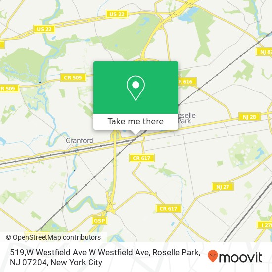 Mapa de 519,W Westfield Ave W Westfield Ave, Roselle Park, NJ 07204