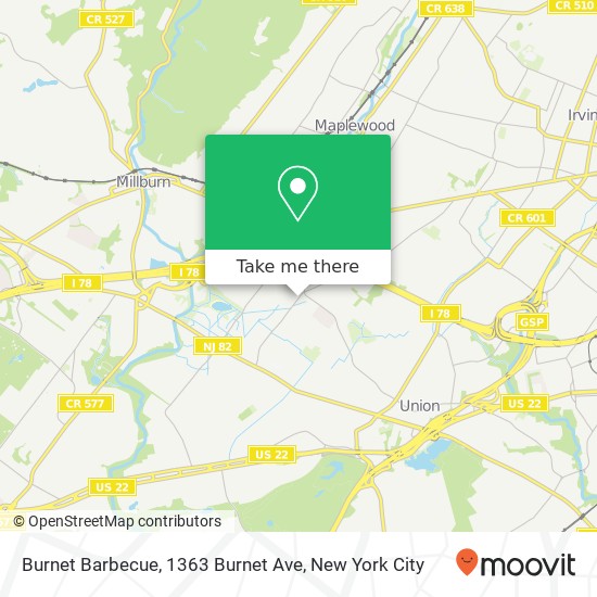 Mapa de Burnet Barbecue, 1363 Burnet Ave