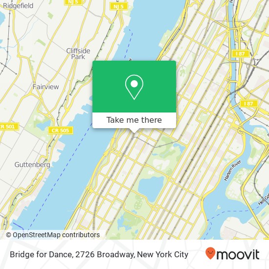 Mapa de Bridge for Dance, 2726 Broadway
