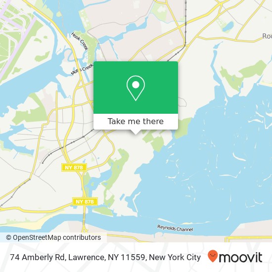 Mapa de 74 Amberly Rd, Lawrence, NY 11559