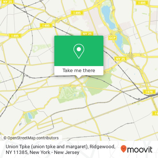 Mapa de Union Tpke (union tpke and margaret), Ridgewood, NY 11385