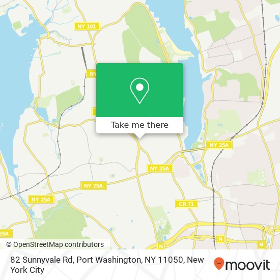 Mapa de 82 Sunnyvale Rd, Port Washington, NY 11050