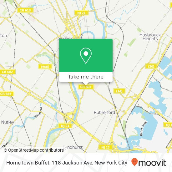 Mapa de HomeTown Buffet, 118 Jackson Ave