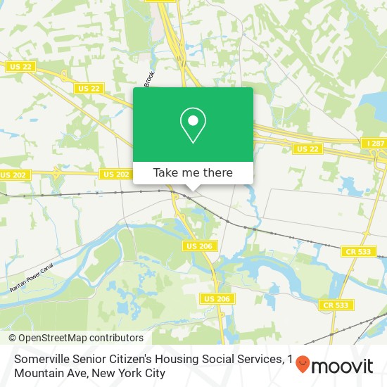 Somerville Senior Citizen's Housing Social Services, 1 Mountain Ave map