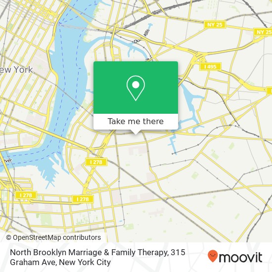 North Brooklyn Marriage & Family Therapy, 315 Graham Ave map