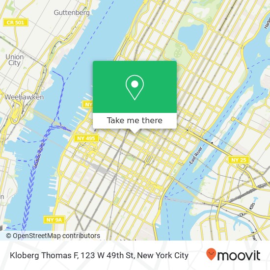 Mapa de Kloberg Thomas F, 123 W 49th St