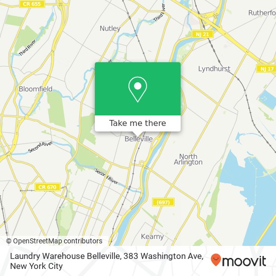 Laundry Warehouse Belleville, 383 Washington Ave map