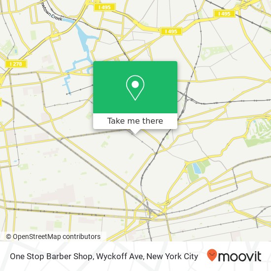 One Stop Barber Shop, Wyckoff Ave map