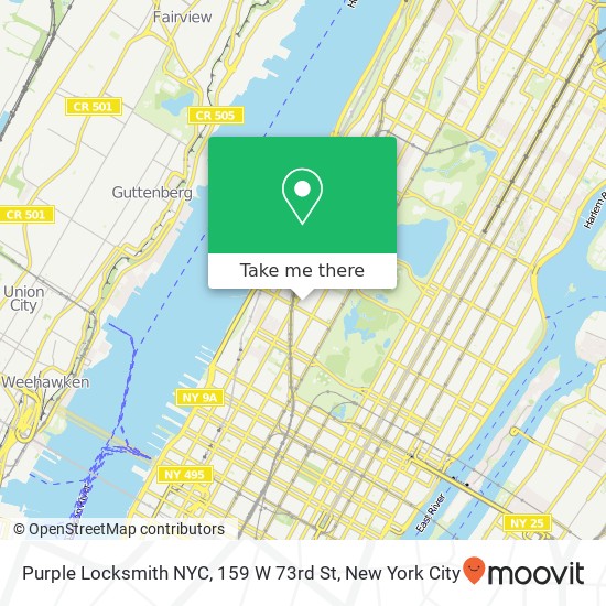 Mapa de Purple Locksmith NYC, 159 W 73rd St
