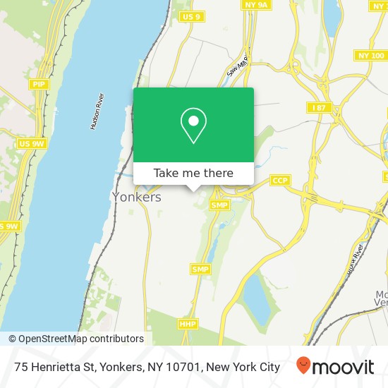 75 Henrietta St, Yonkers, NY 10701 map