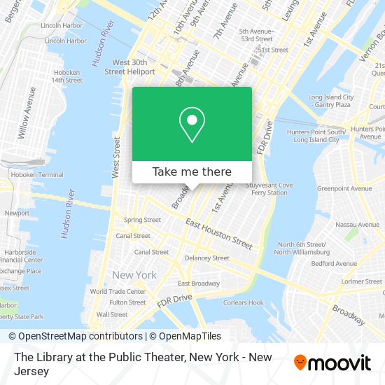 The Library at the Public Theater map
