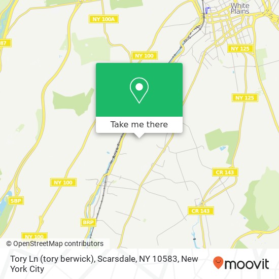 Mapa de Tory Ln (tory berwick), Scarsdale, NY 10583