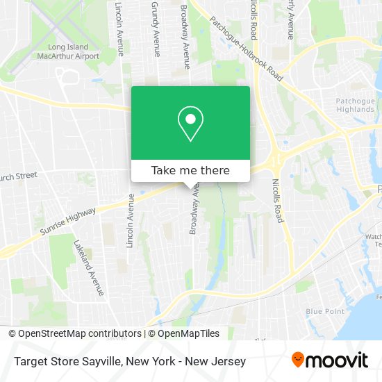 Mapa de Target Store Sayville