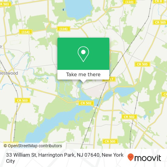 Mapa de 33 William St, Harrington Park, NJ 07640