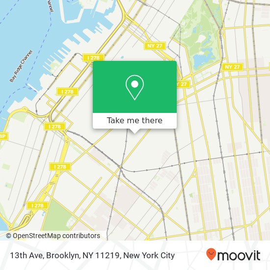 13th Ave, Brooklyn, NY 11219 map