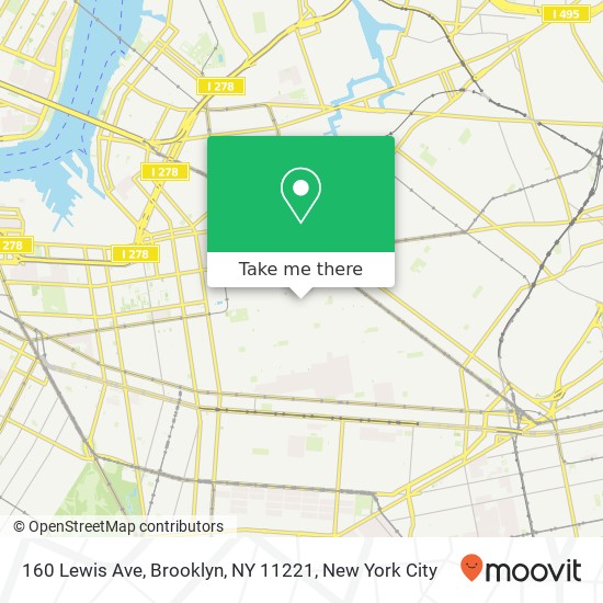 Mapa de 160 Lewis Ave, Brooklyn, NY 11221